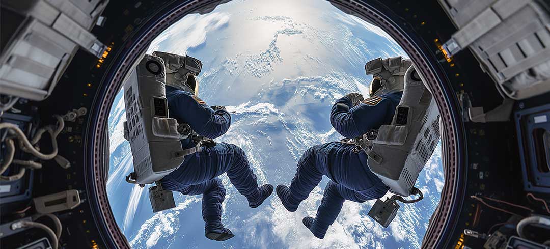 Astronauten im Weltall