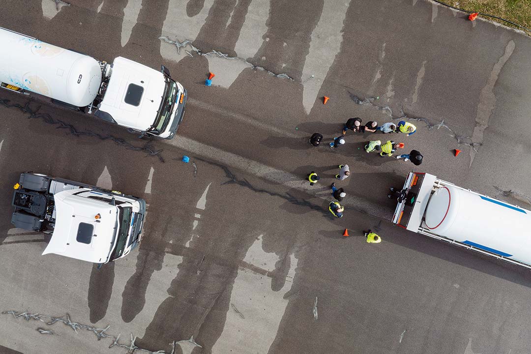 Aus der Vogelperspektive: Szene auf dem Verkehrsübungsgelände