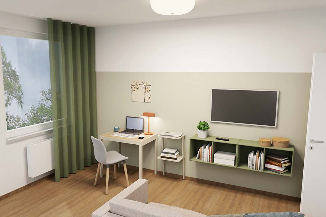 Arbeitsplatz im Homeoffice – minimal ausgestattet